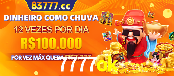 Banner do programa de recompensas Recomende para amigos do 7777ok, detalhando os bônus por convidar amigos, com prêmios que chegam a R$288.888.