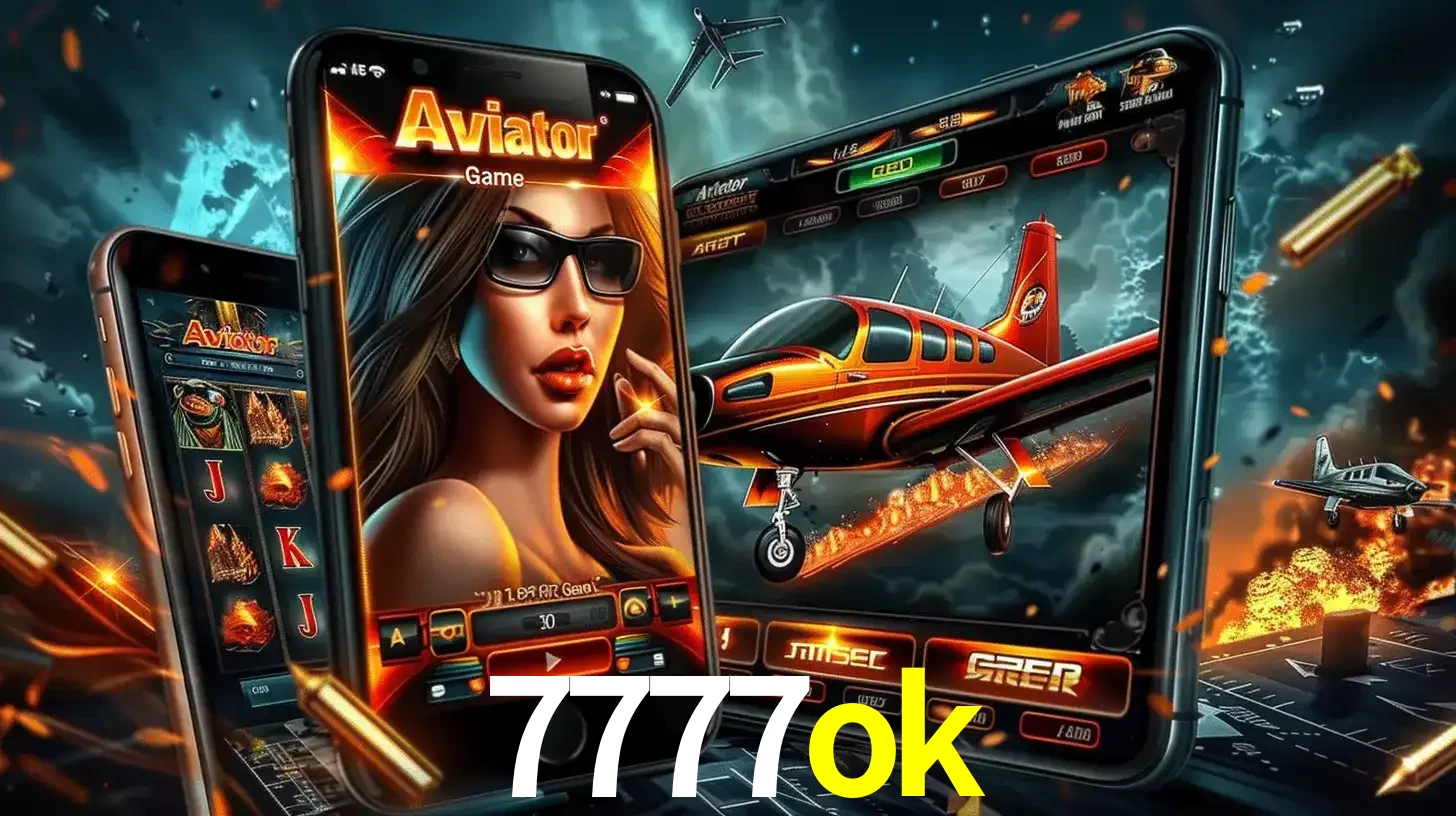 O popular jogo de apostas Aviator exibido em vários celulares e tablets, mostrando a interface emocionante e a ação de voo disponíveis para jogar agora no 7777ok.