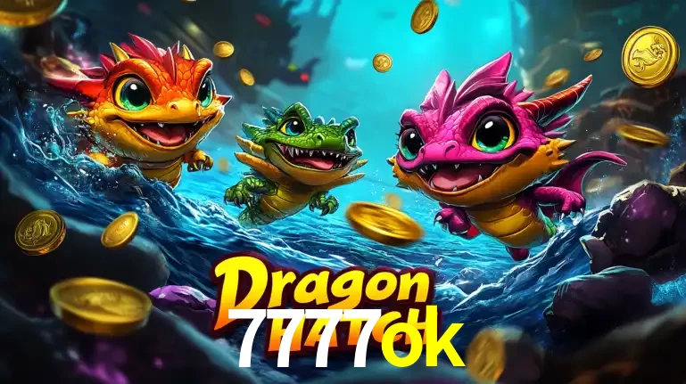 Arte promocional do jogo Dragon Hatch com três adoráveis dragões bebês nadando entre moedas de ouro, um dos slots mais divertidos para jogar no cassino 7777ok.